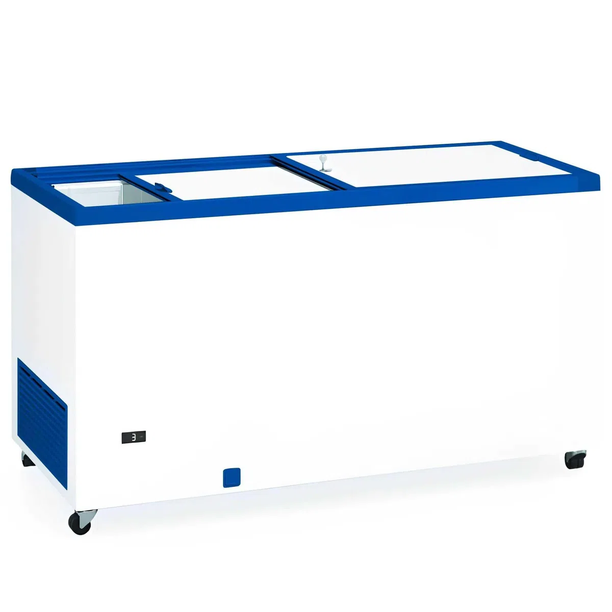 MBH - 470 L gewerbliche Gefriertruhe mit Volltür, verstellbarem Thermostat, Schloss und Rollen für Gastronomie und Catering (1503 x 670 x 895 mm)